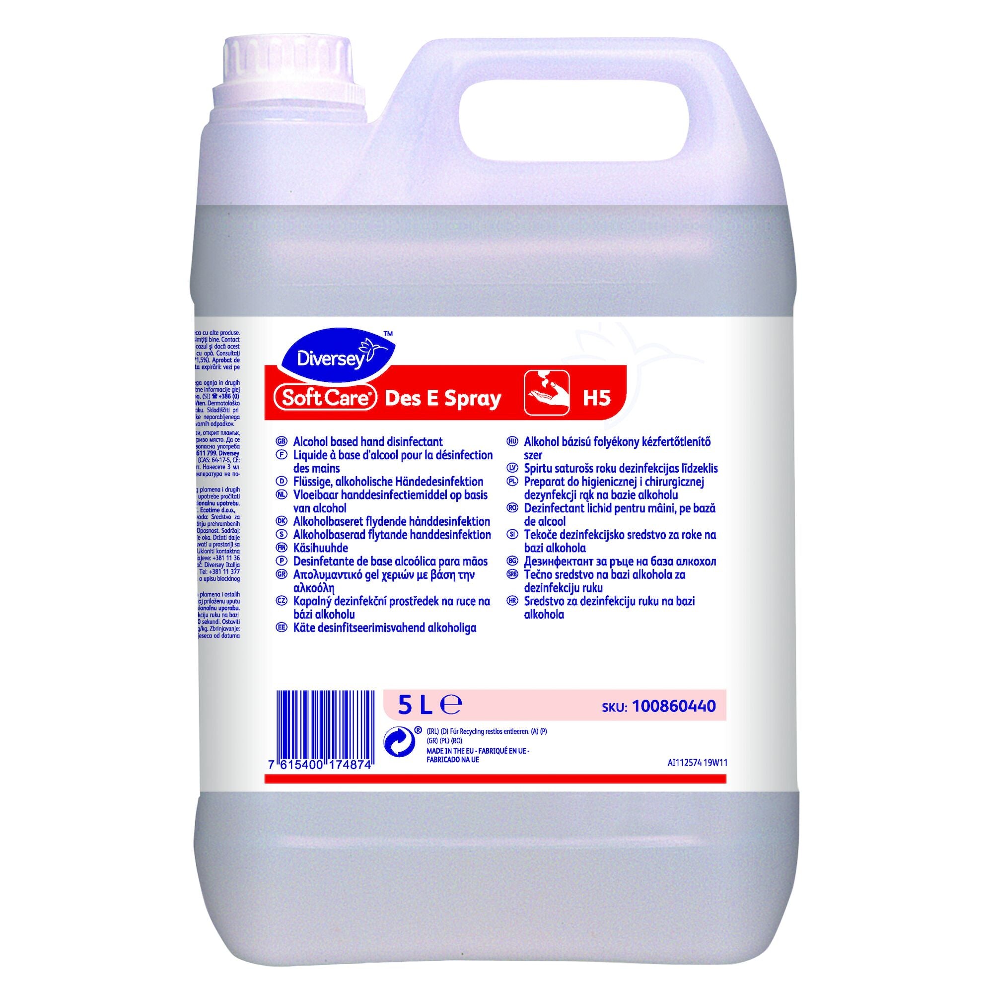 2 x Soft Care Des E Spray H5 Hand Sanitiser 2X5L W3646