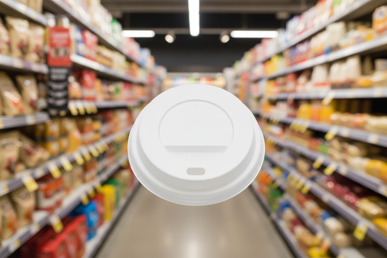 Hot Cup Lid White 90Mm 12/16Oz 100pk