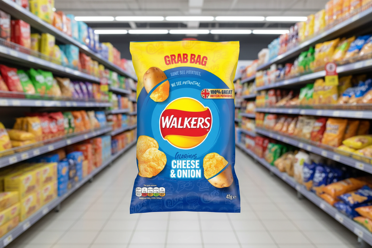 32 x Walkers Cheese & Onion Crisps 45G