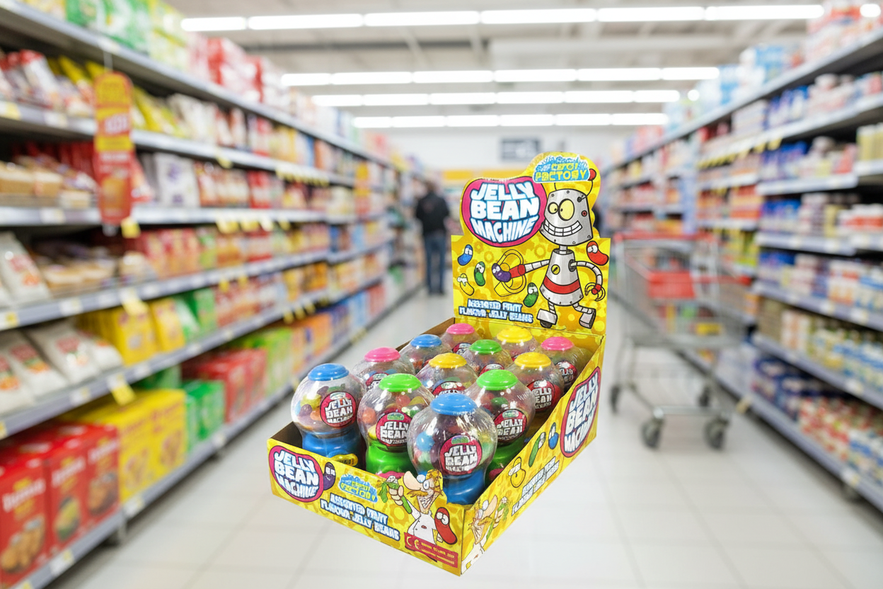 12 x Candy Factory Jelly Bean Machine 50Gm