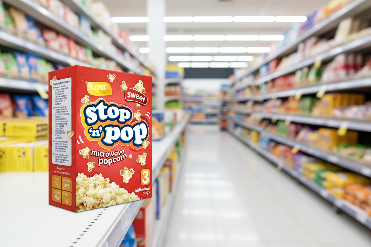 16 x Stop N Pop Microwave Popcorn Sweet 3X85Gm