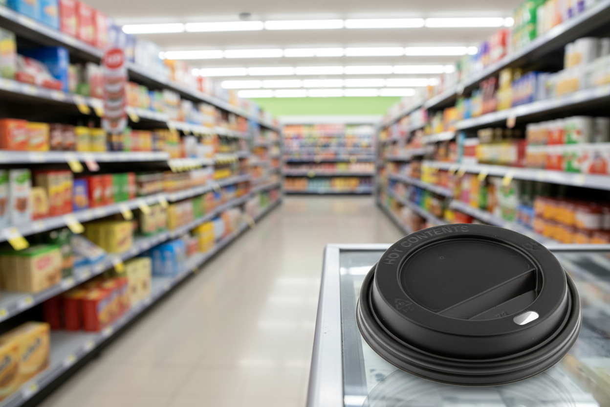 1000 x Cuppa Cup Sip Lid Black 12-16 Oz