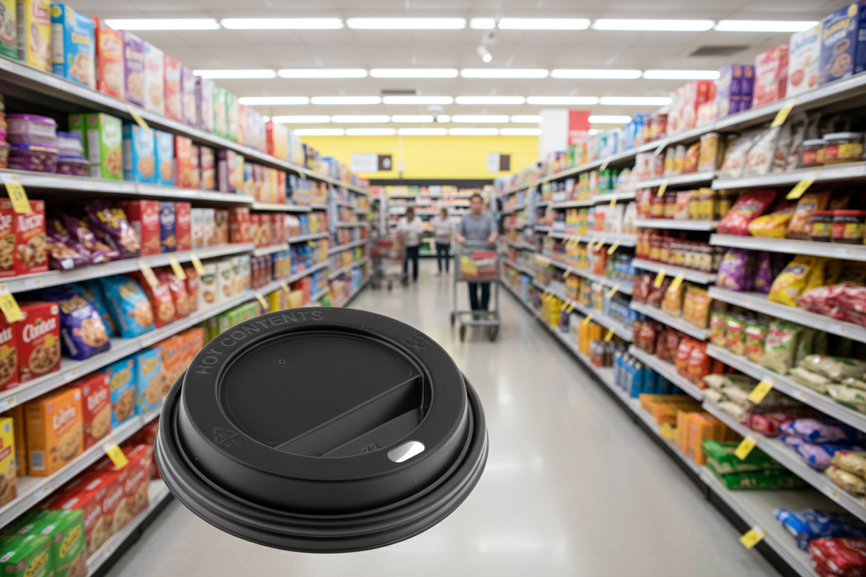 1000 x Cuppa Cup Sip Lid Black 12-16 Oz