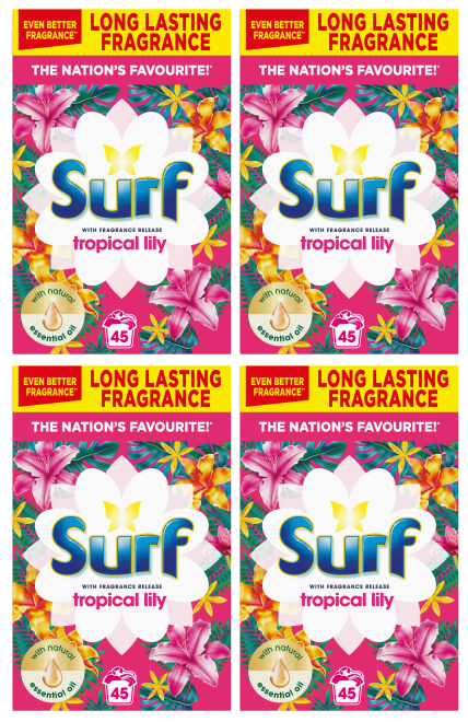 4 x Surf Powder Tropical 45 Wash - 2.25KG