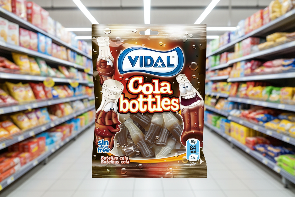 14 x Vidal Vidal Cola Bottles Bag 100Gm