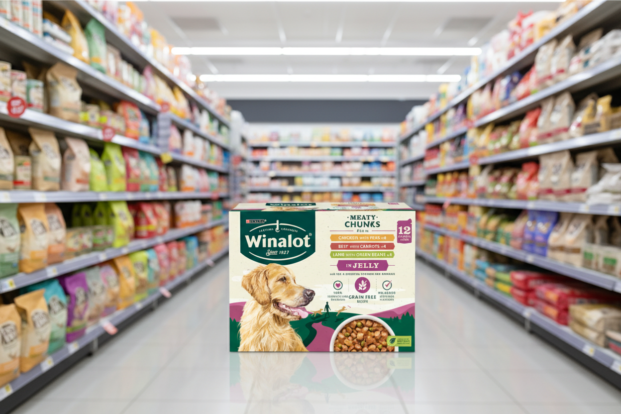 4 x Winalot Dog Meaty Chunks Jelly Selection - 12X100GM