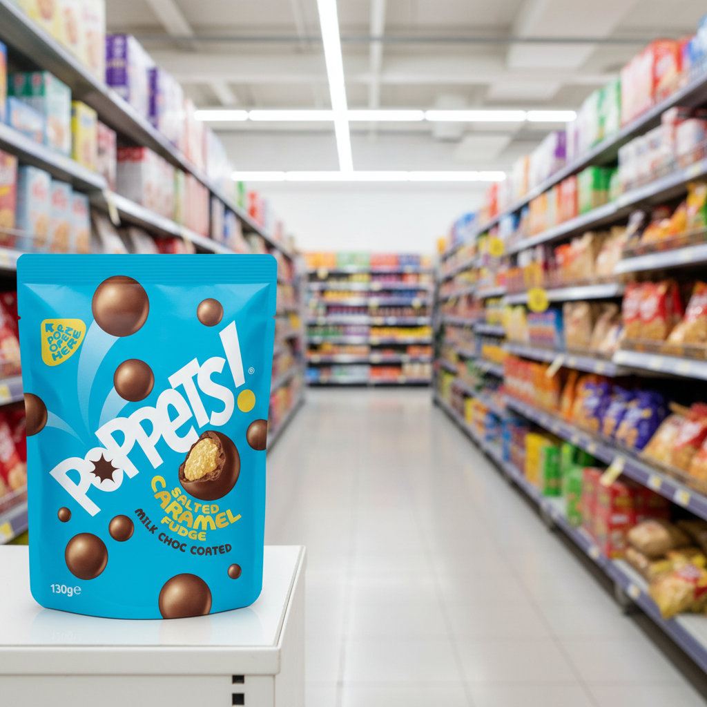 9 X Poppets Salted Caramel Pouch 130GM