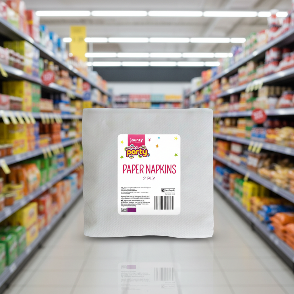 24 x Jaunty White Napkins In 2 Ply 30 Pack