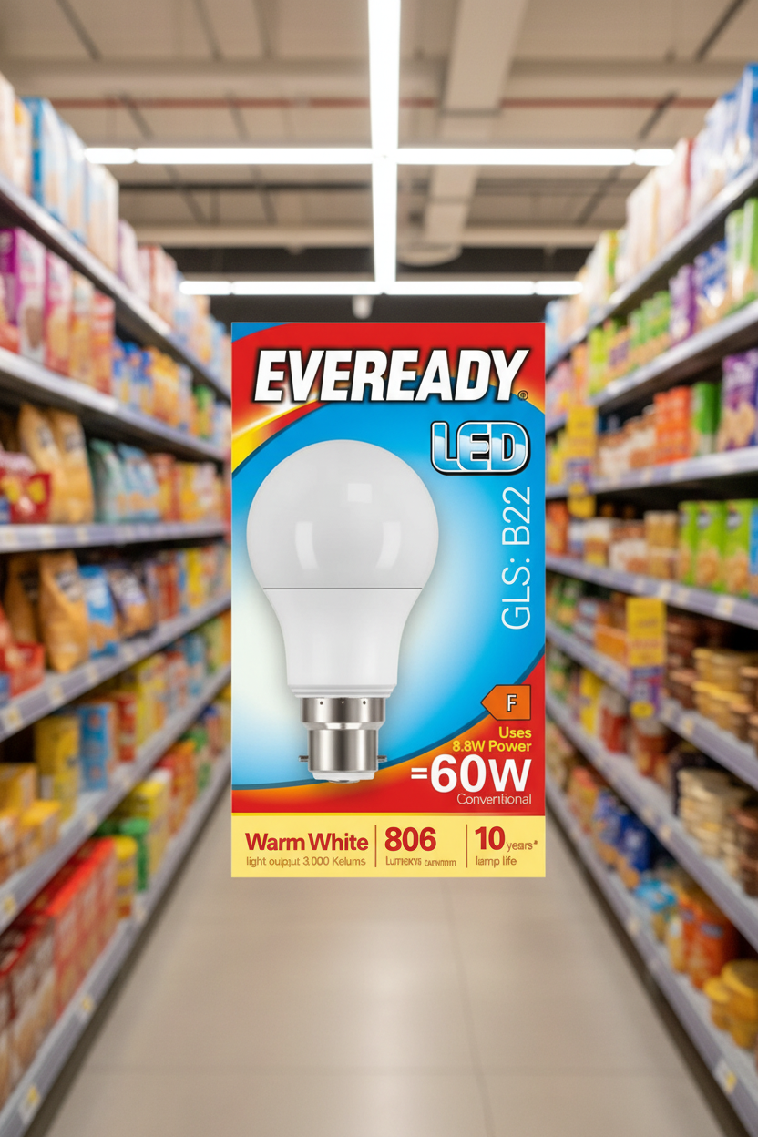 5 x Eveready Led Bulb Warm White Bc 9.6W - Single