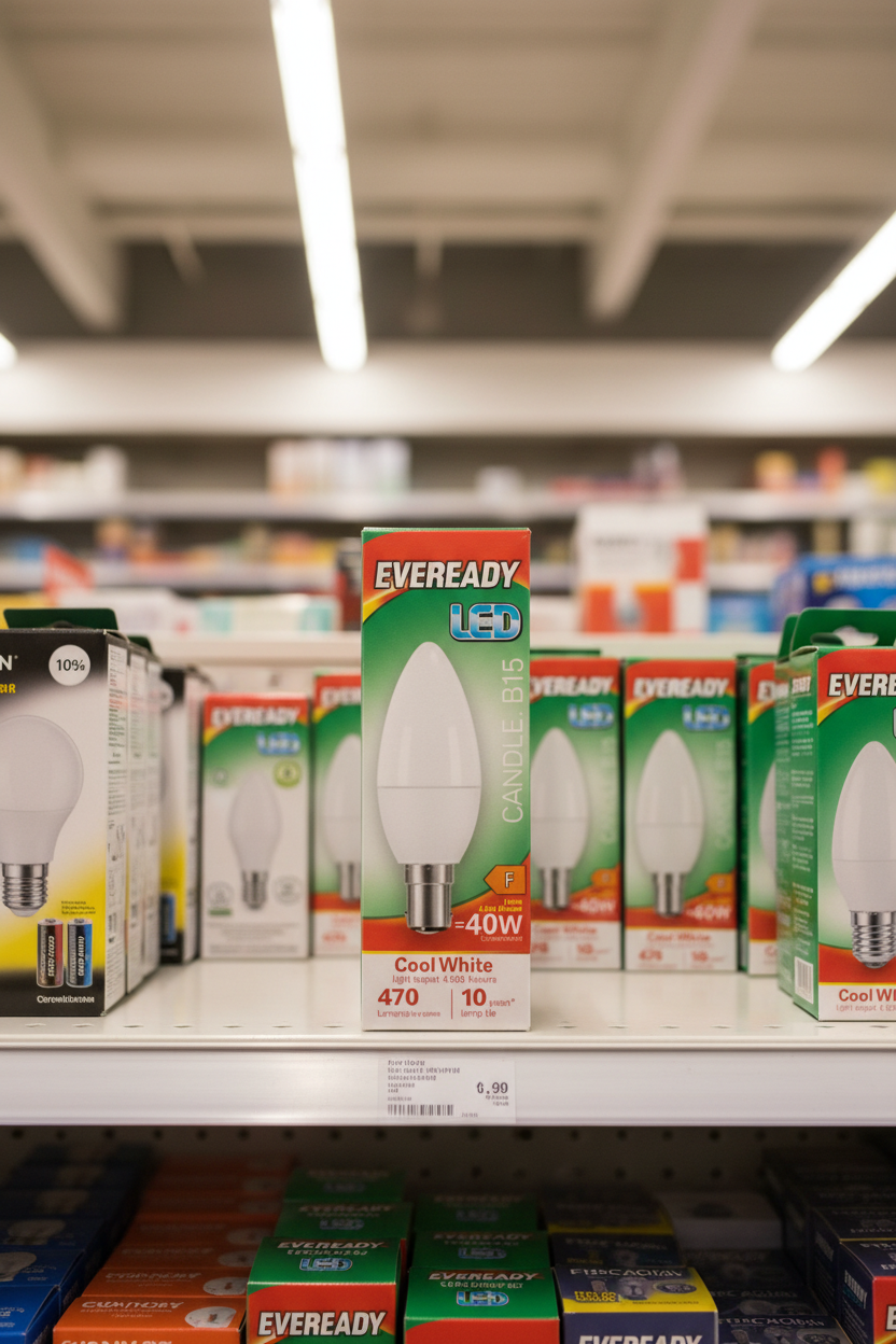 5 x Eveready Led Candle Bulb Cool White Bc 6W - Single