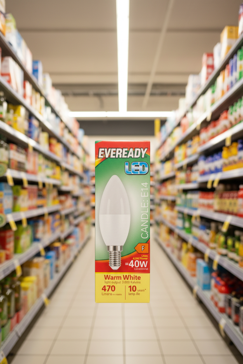 5 x Eveready Led Candle Bulb Warm Whites Ses 5.2W - Single
