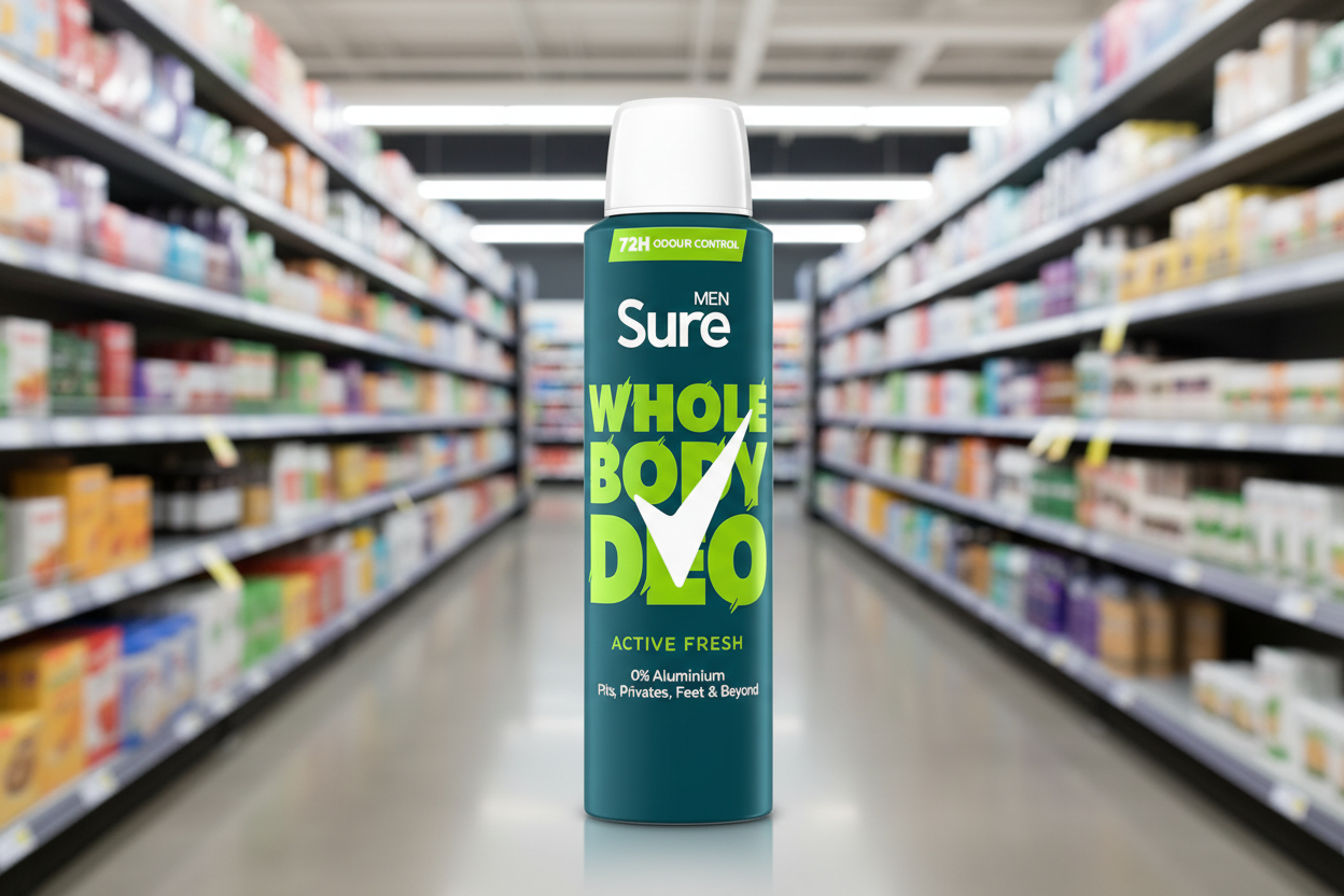 6 x Sure Men Whole Body Active Fresh - 150ML