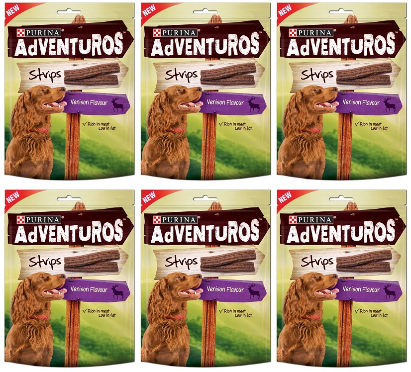 6 x Adventuros Strips Venison Wild Flavour 90G