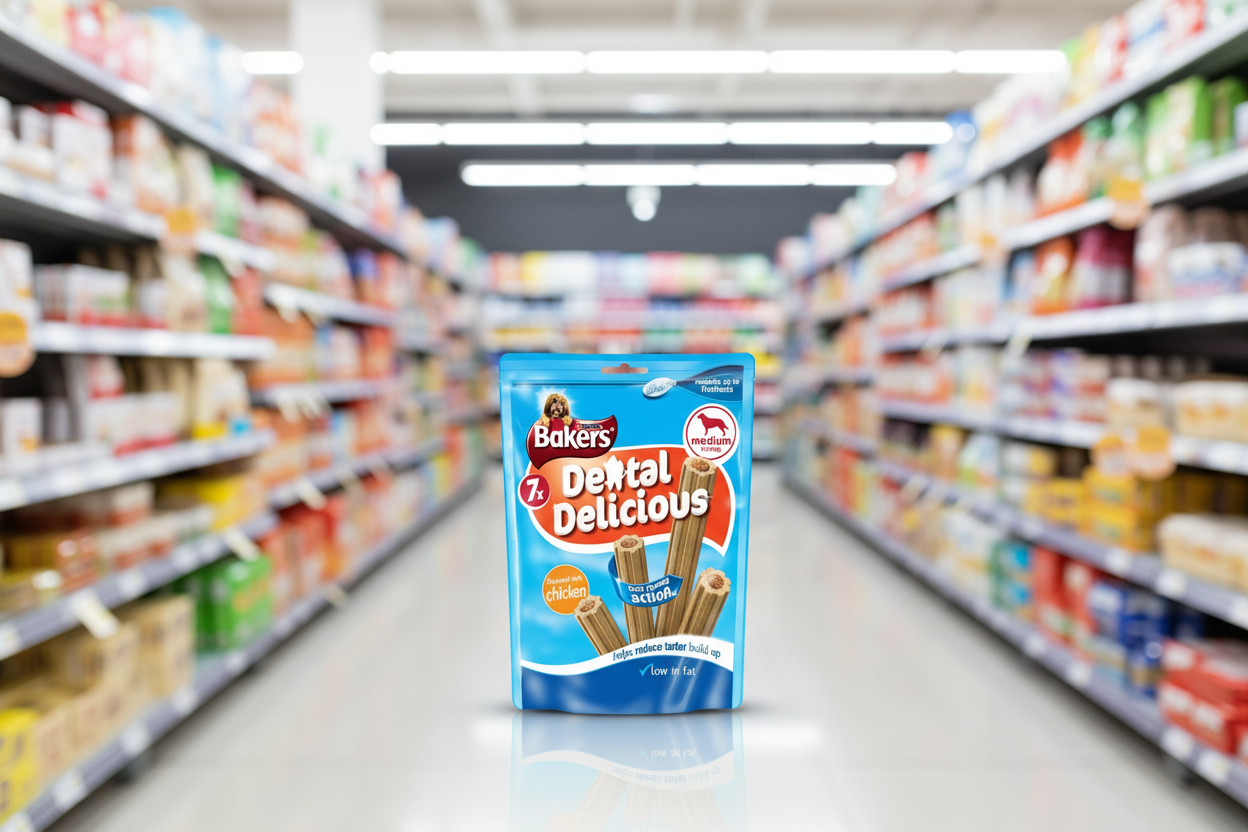 6 x Bakers Dental Delicious Med Dog Treat Chicken 200G