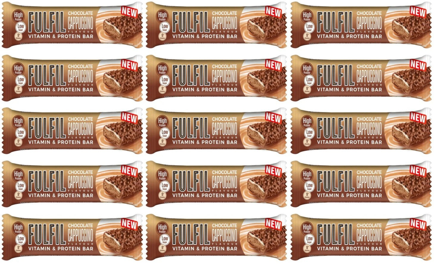 15 x Fulfil Cappucino Vitamin & Protein Bar - 55GM