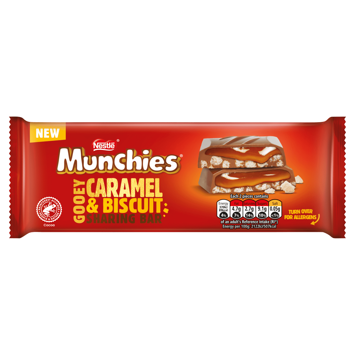16 x Munchies Gooey Caramel & Biscuit Sharing Bar 87G