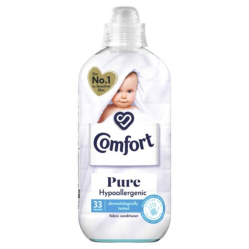 8 x Comfort  Sensitive Fabric Conditioner Pure 33 Washes (990 Ml)