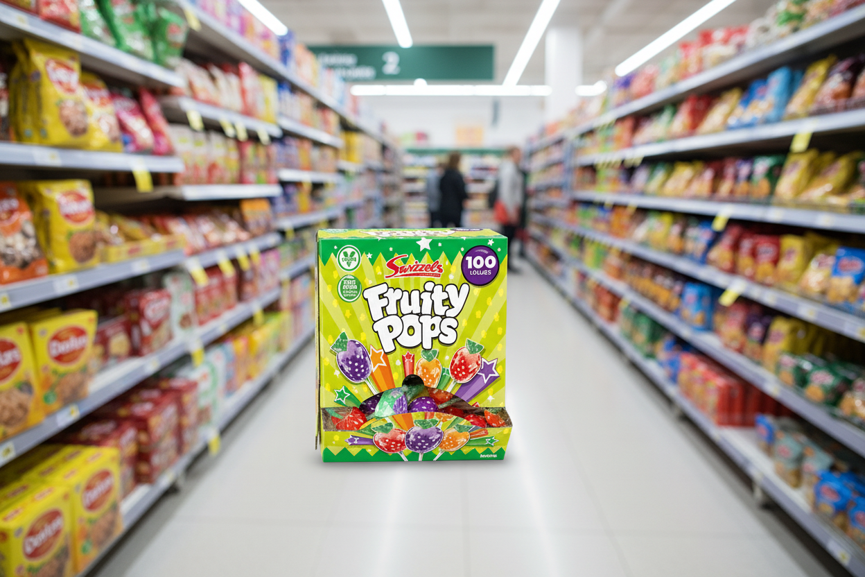 100 X Swizzels Fruity Pops Dispenser Box