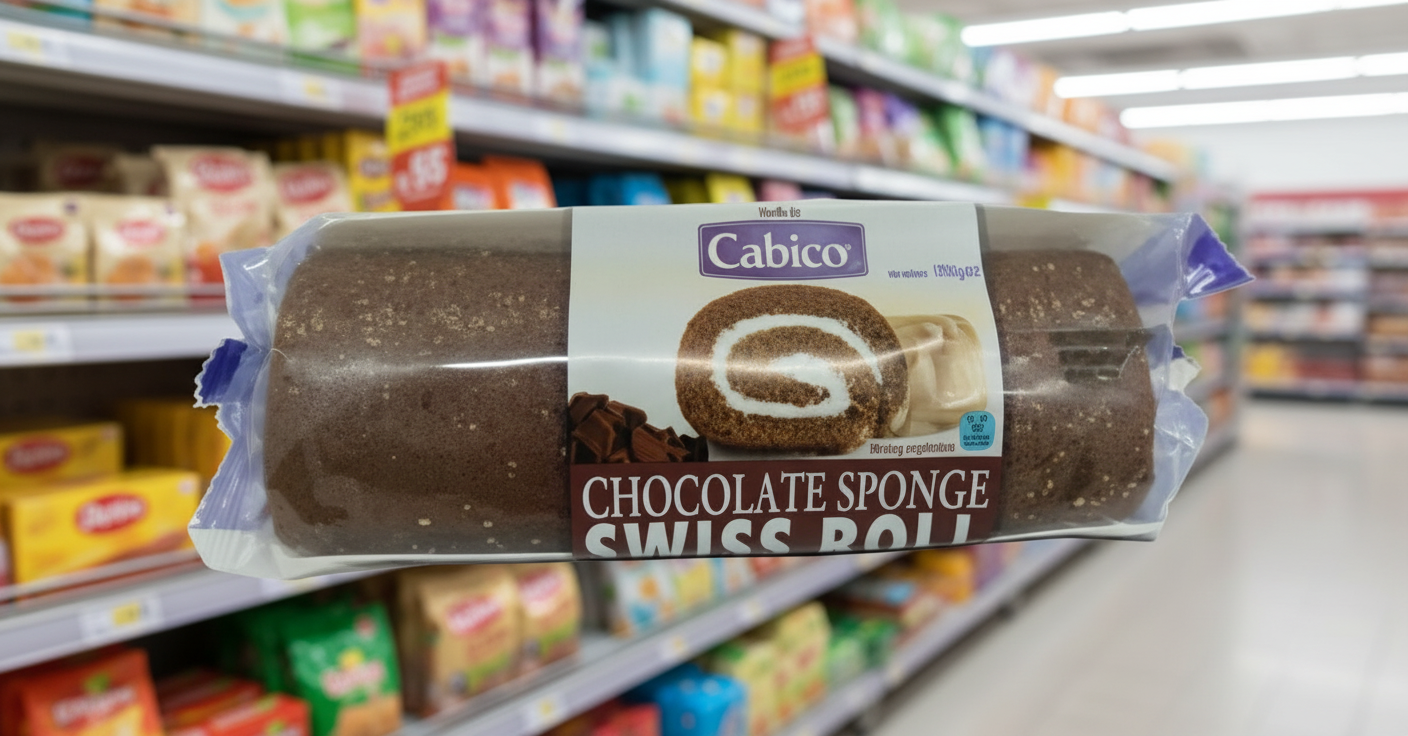 6 X Cabico Chocolate Swiss Roll 300GM