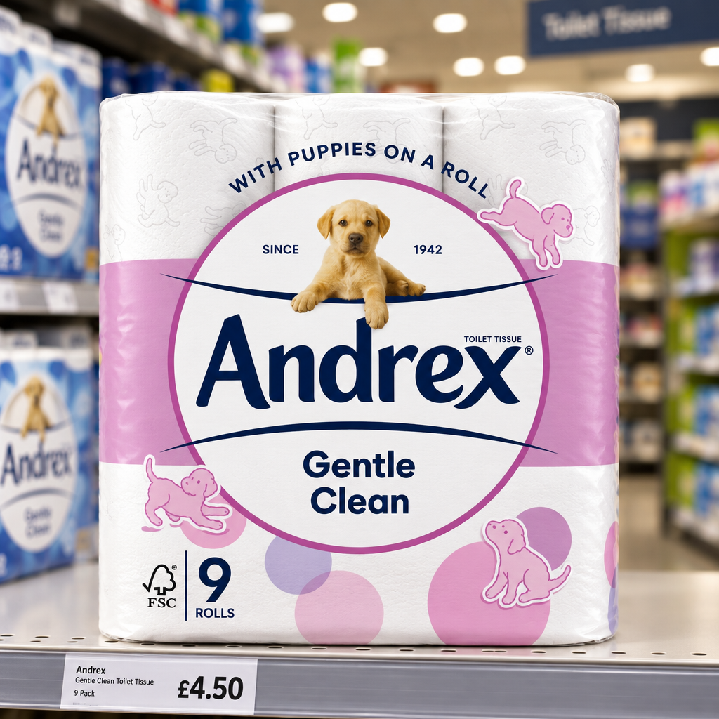 5 x Andrex Gentle Clean Toilet Tissue - 9 PACK