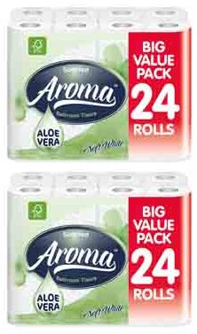 2 X Aroma Scented Bathroom Tissue Aloe Vera - 24 Pack