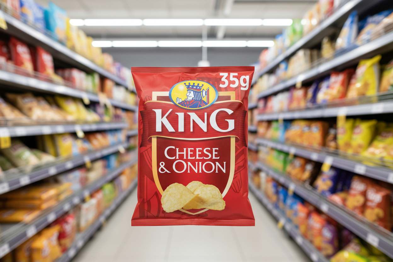 50 x King Cheese & Onion Flavour Potato Crisps 35G