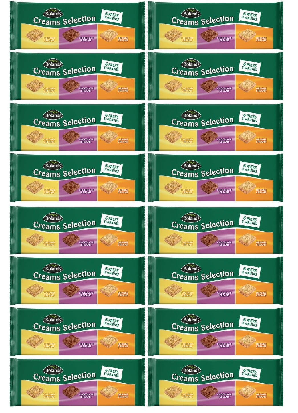 16 x Bolands Creams Selection 6 X 75G (450G)