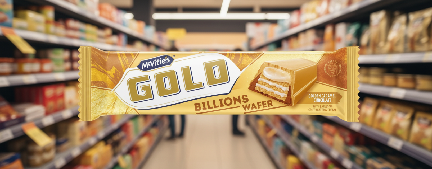 24 x Mcvitie's Gold Billions Wafer Golden Caramel Chocolate 39G