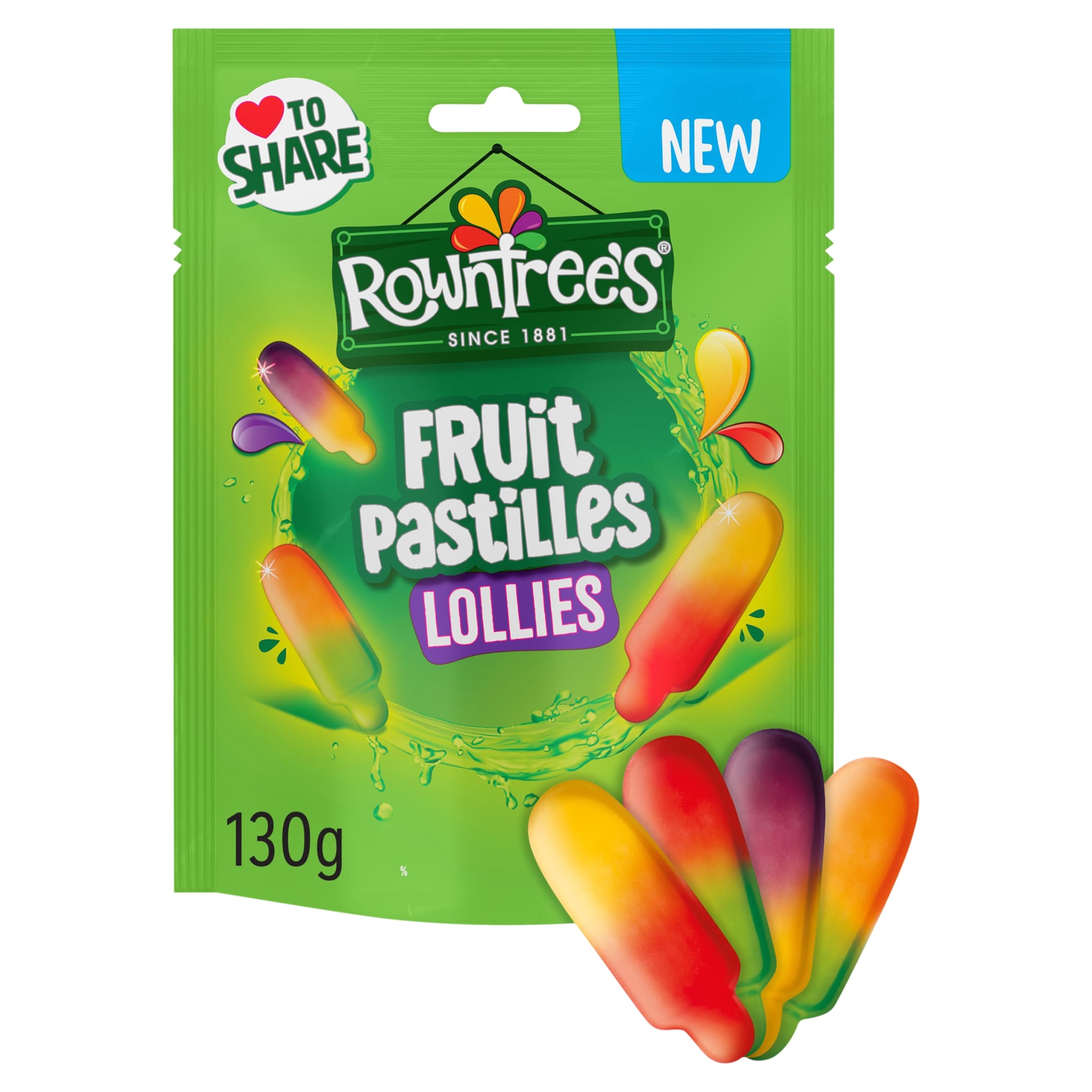 9 X Rowntrees Fruit Pastilles Lollies Pouch - 130Gm