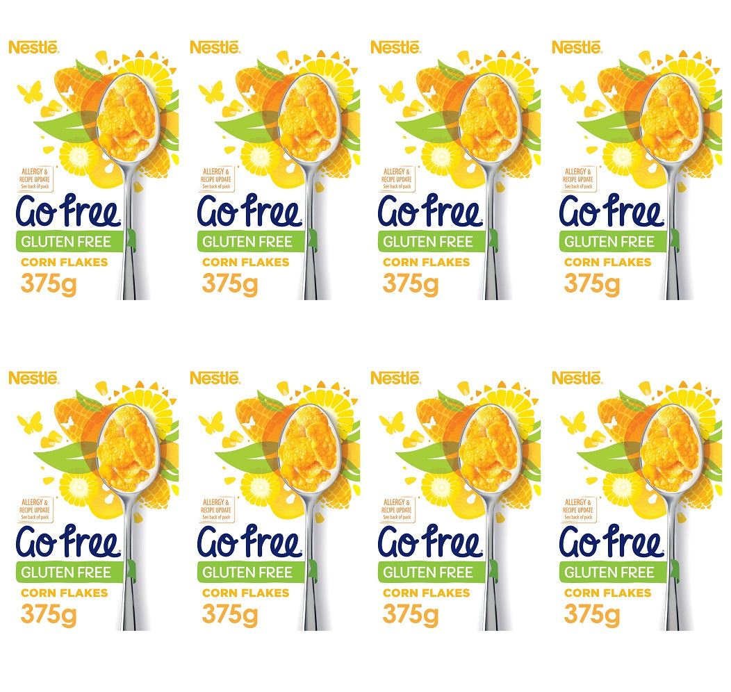 8 X Nestle Go Free Cornflakes 8 Case - 375G