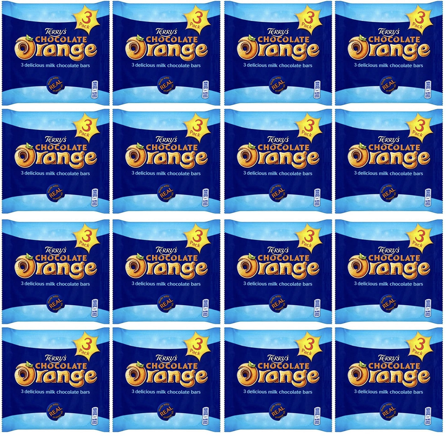 16 x Terry's Chocolate Orange Milk 3 Pack 35G