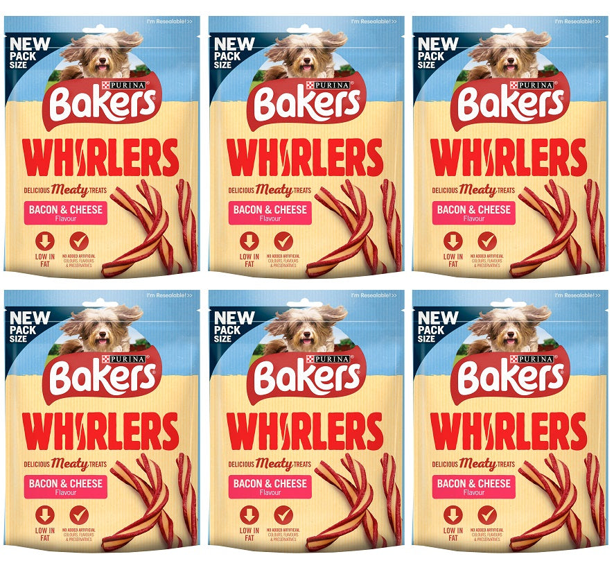 6 x Bakers Whirlers Bacon&Cheese 130G