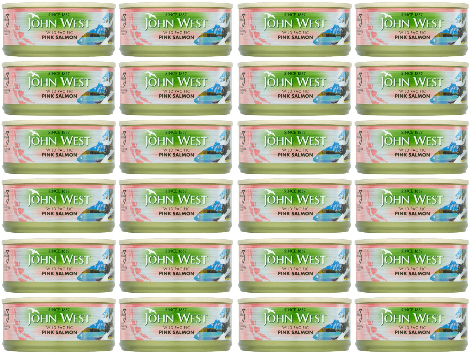 24 x John West Wild Pacific Pink Salmon 105G