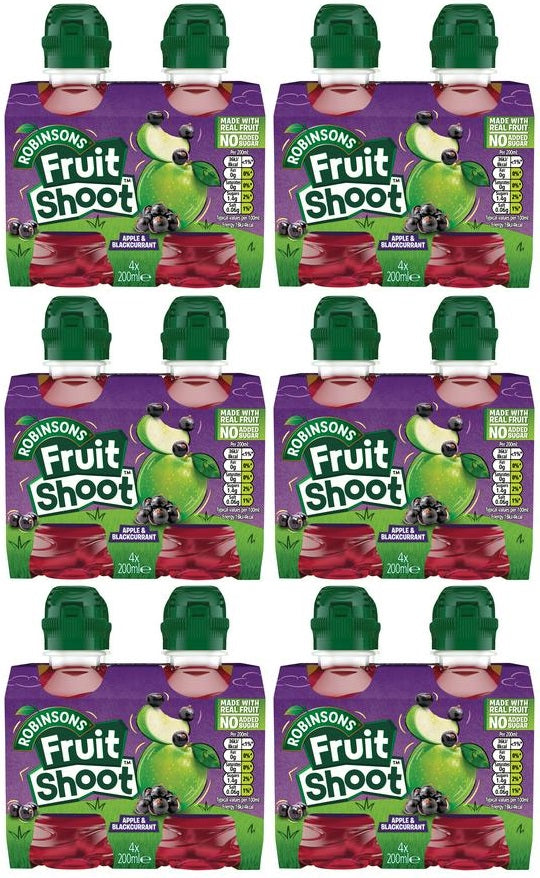 6 x Robinsons Fruit Shoot Apple & Blackcurrant 4 X 200Ml
