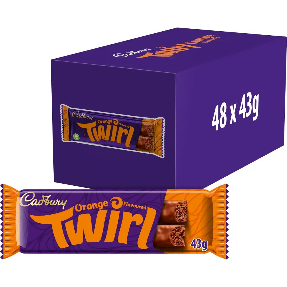 48 x Cadbury Twirl Orange Chocolate Bar 43G