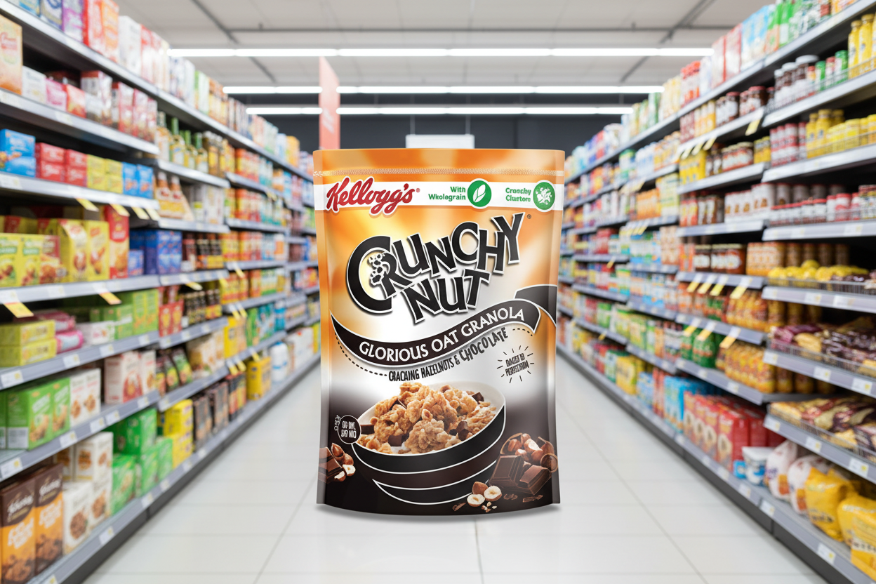 6 x Kellogg's Crunchy Nut Granola Hazelnut & Chocolate 380G