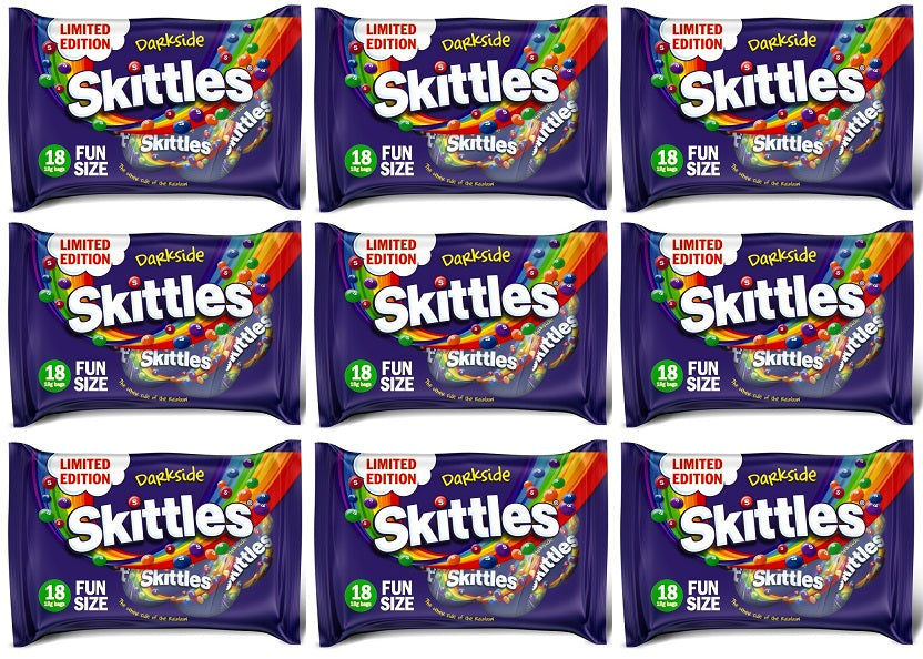 9 x Skittles Darkside Funsize (9 Bags) - 324GM