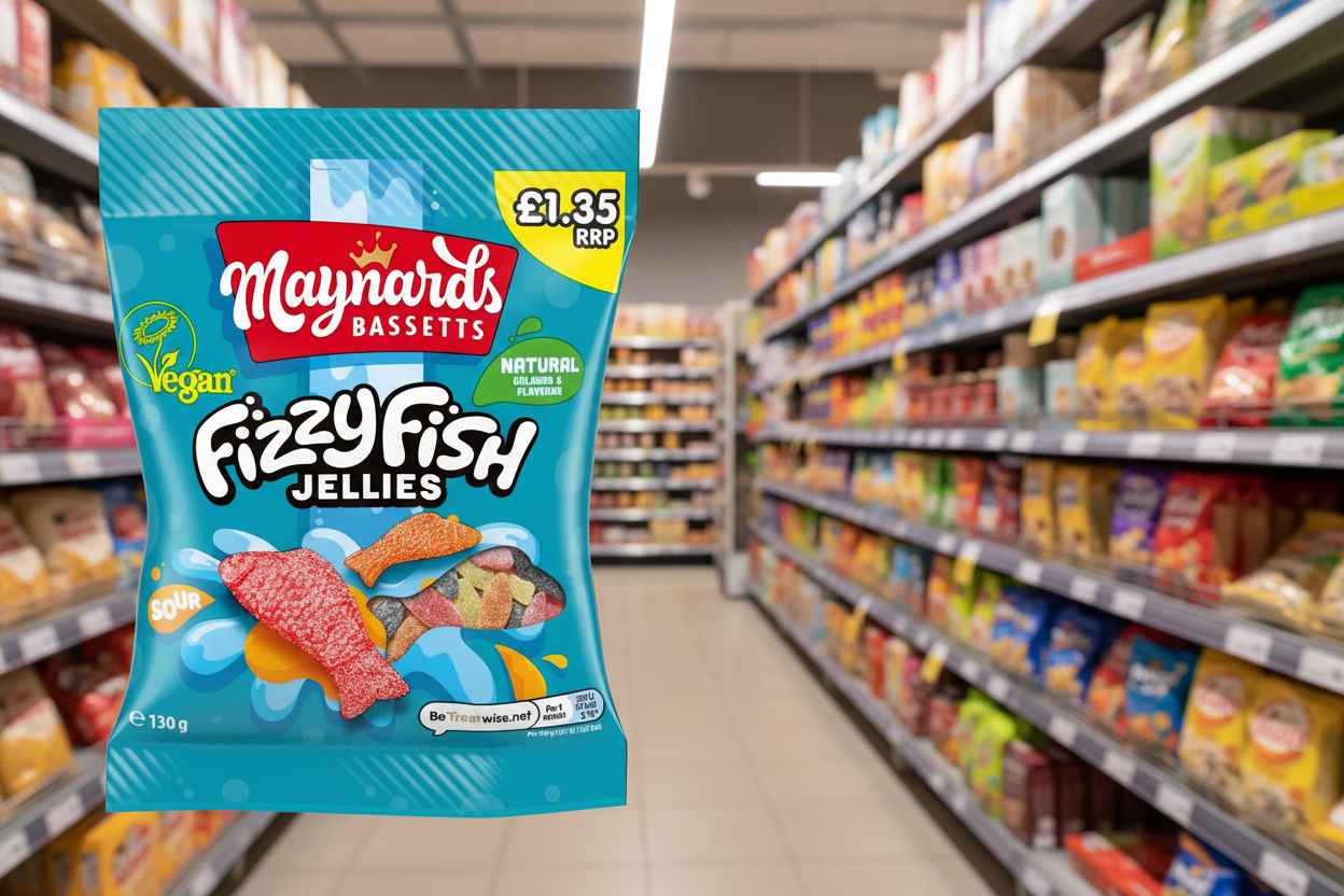 12 x Maynards Fizzy Fish Bags - 130GM