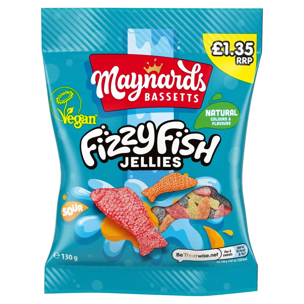 12 x Maynards Fizzy Fish Bags - 130GM