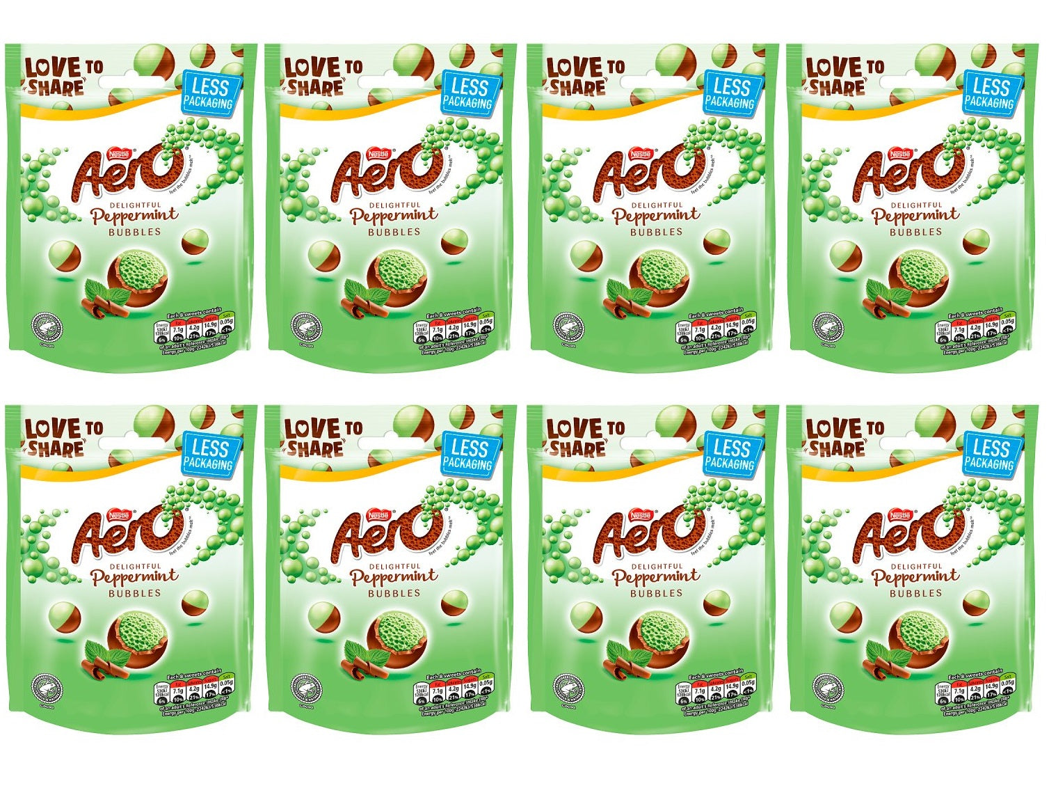 8 x Aero Peppermint Bubbles 92G