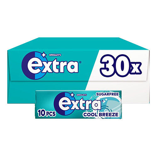 30 x Extra Cool Breeze Sugarfree Chewing Gum 10 Pieces