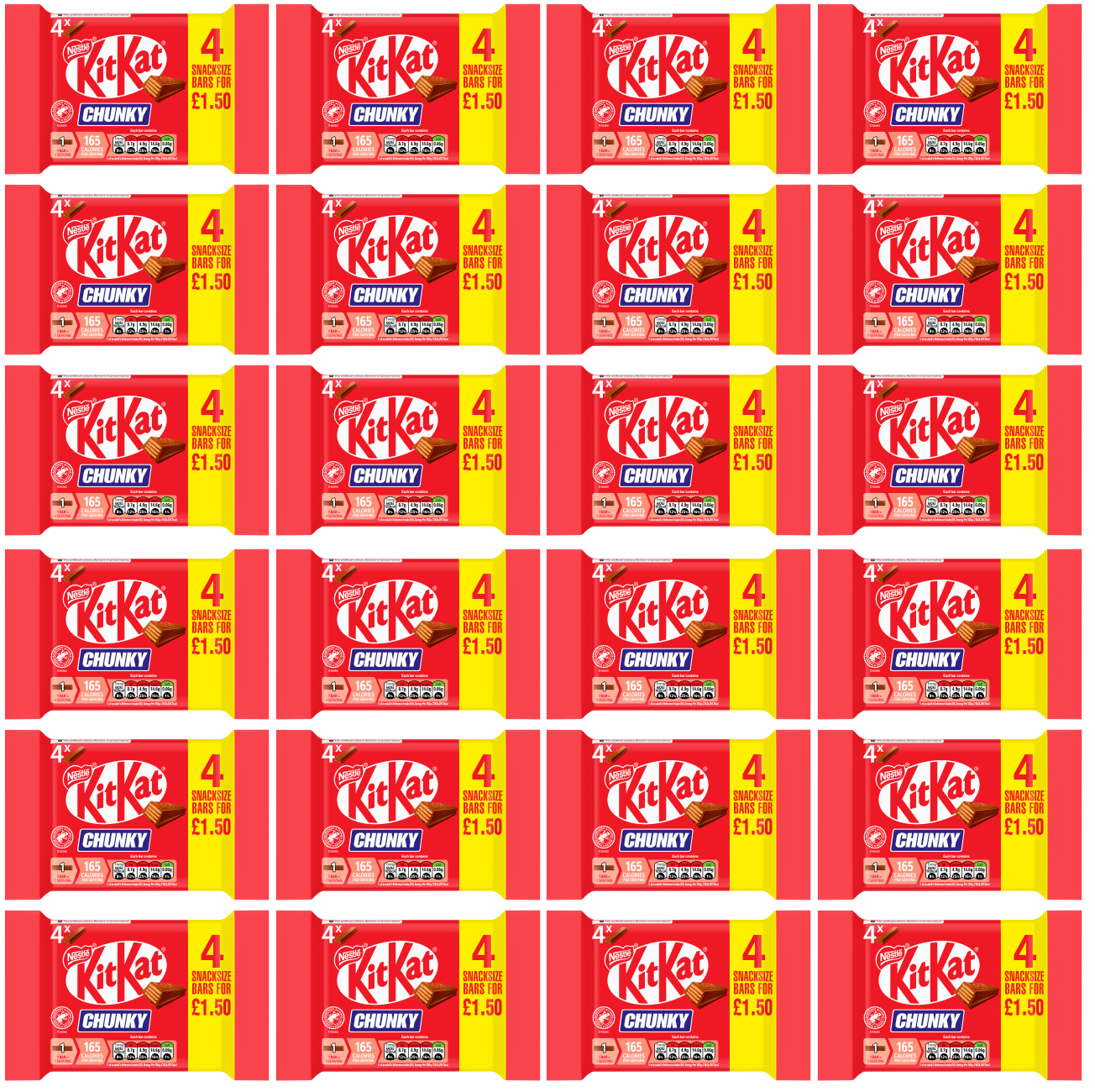 24 x Kit Kat Chunky Milk 4pk - 32GM