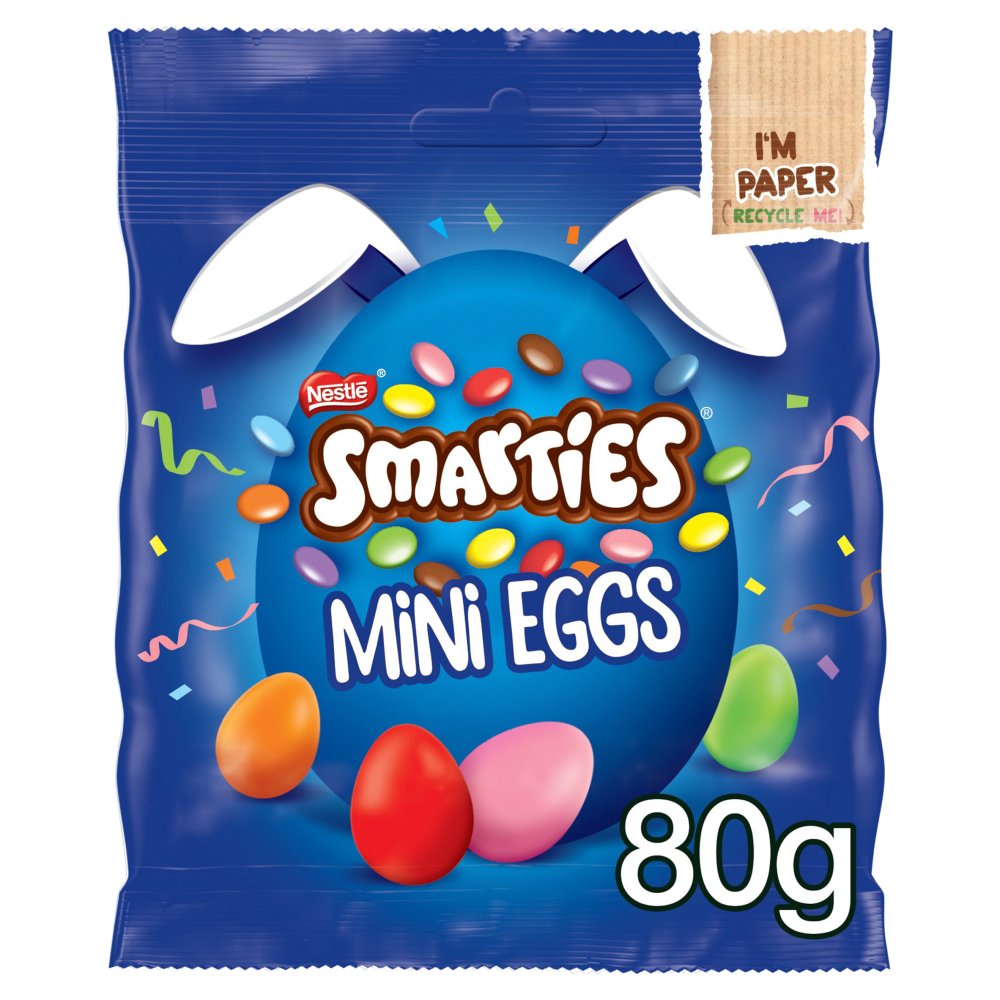 13 x Smarties Milk Chocolate Mini Eggs Sharing Bag - 80GM