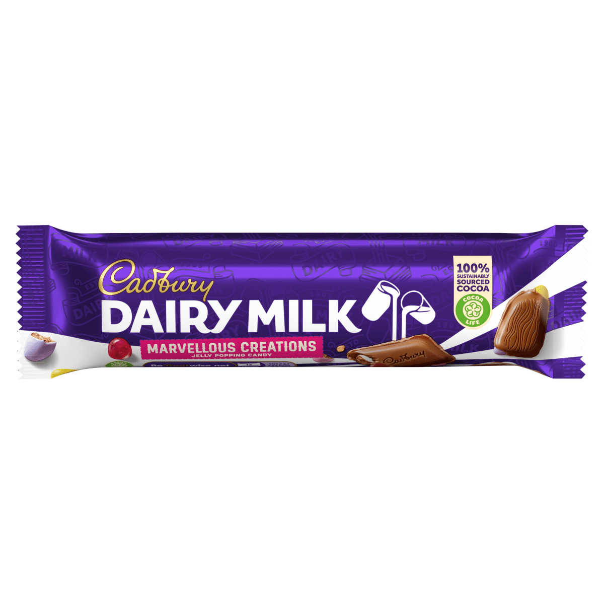 24 x Cadbury Dairy Milk Marvellous Creations Jelly Popping Candy 47G