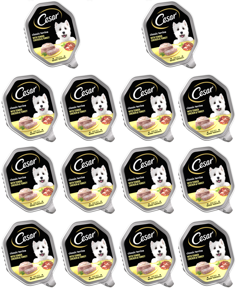 14 x Cesar Classic Terrine Chicken & Turkey 150Gm