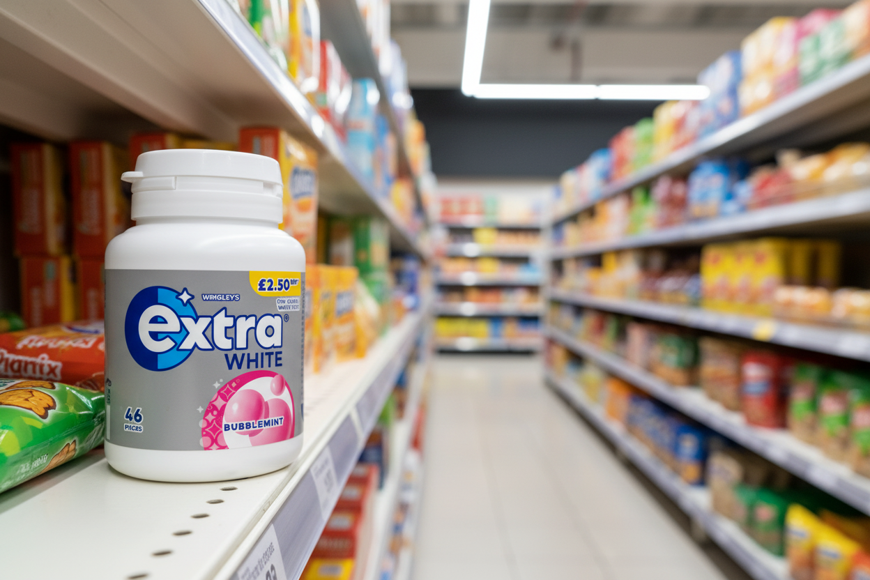 6 x Extra Bubblemint Chewing Gum Bottle - 46PCE