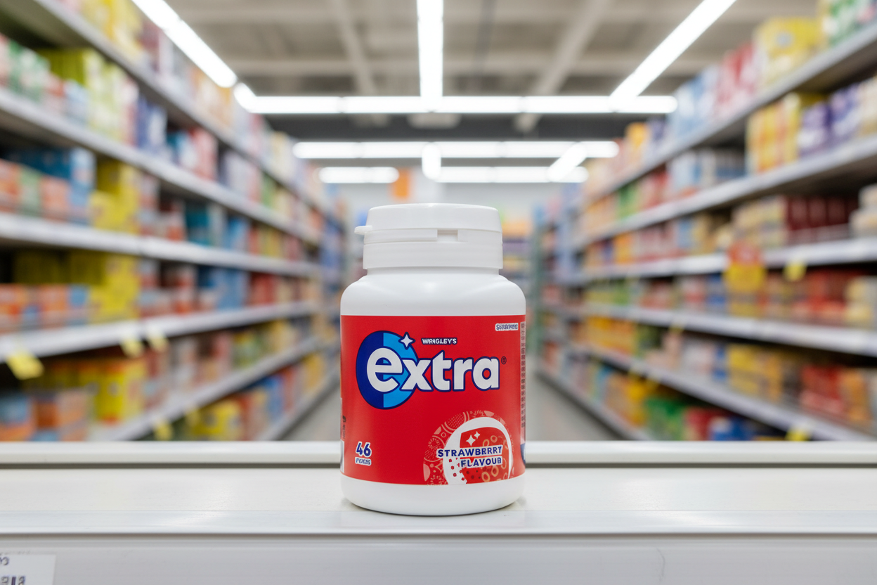 6 x Extra Strawberry Chewing Gum Bottle 46pce - 46 PCE