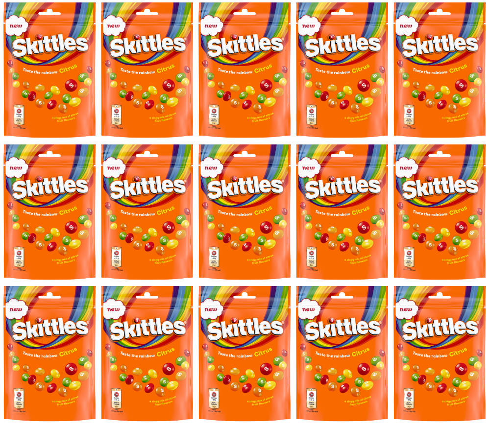 15 x Skittles Citrus Pouch Bag - 136G