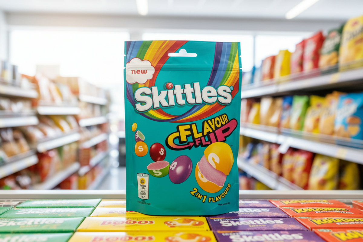 15 X Skittles Flavour Flip Sweets Pouch Bag - 136Gm