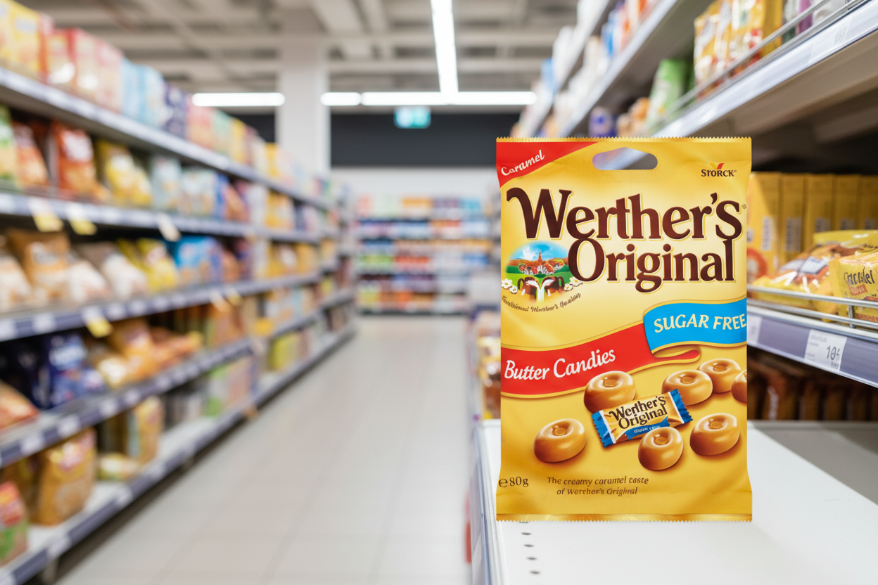 18 x Werthers Original Sugar Free Butter Candy Bag 80Gm